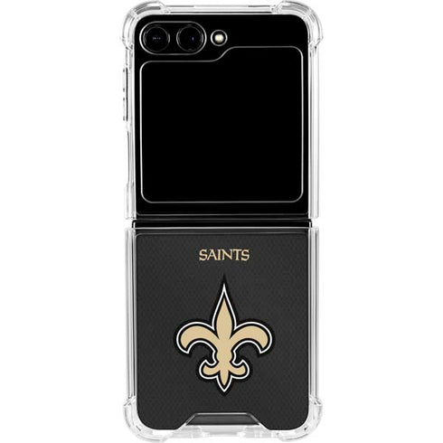 NFL New Orleans Saints Team Jersey Galaxy Z Flip5 5G Clear Case