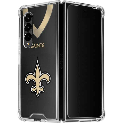 NFL New Orleans Saints Team Jersey Galaxy Z Fold4 5G Clear Case