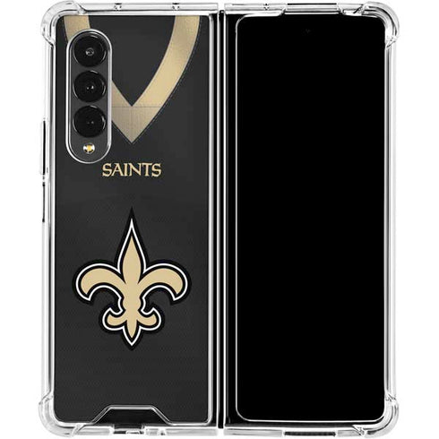 NFL New Orleans Saints Team Jersey Galaxy Z Fold4 5G Clear Case