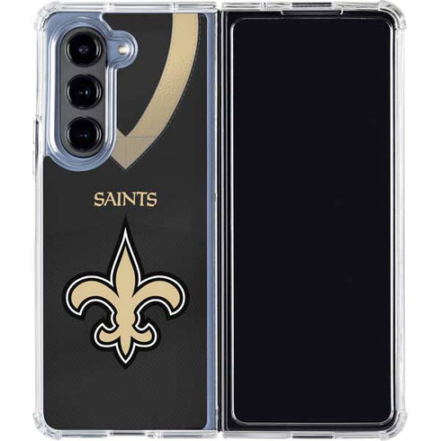 NFL New Orleans Saints Team Jersey Galaxy Z Fold5 5G Clear Case