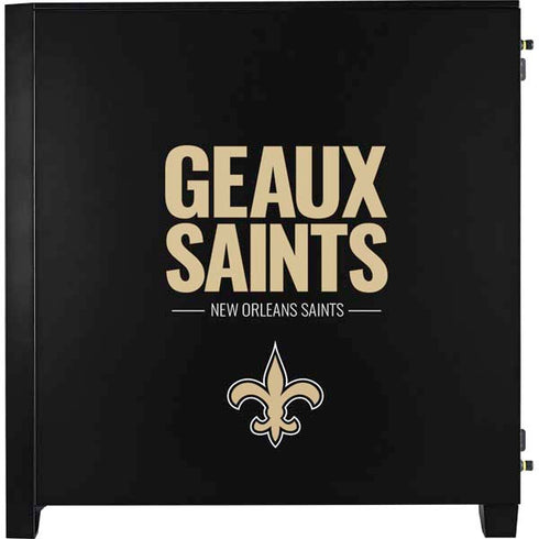 NFL New Orleans Saints Team Motto Corsair 4000D Tempered Glass Mid-Tower ATX Case Skin