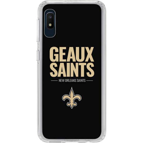 NFL New Orleans Saints Team Motto Galaxy A10e Clear Case