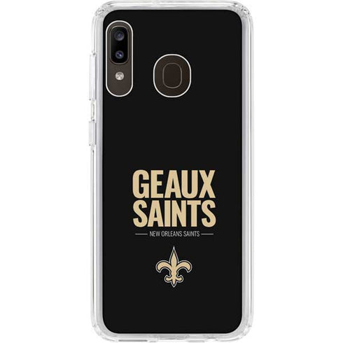 NFL New Orleans Saints Team Motto Galaxy A20 Clear Case