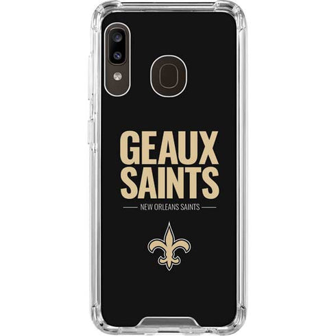 NFL New Orleans Saints Team Motto Galaxy A30 Clear Case