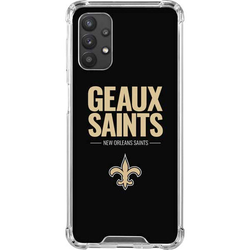 NFL New Orleans Saints Team Motto Galaxy A32 5G Clear Case