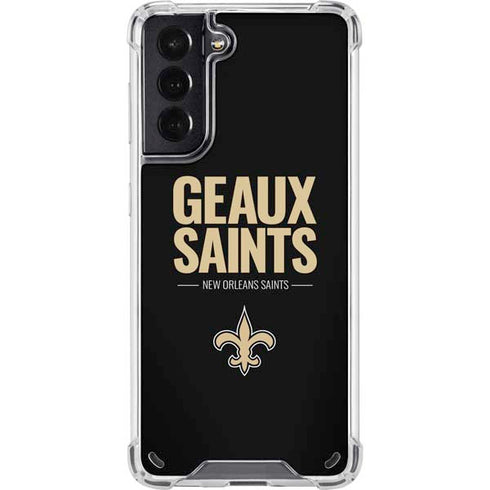 NFL New Orleans Saints Team Motto Galaxy S21 5G Clear Case