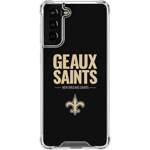 NFL New Orleans Saints Team Motto Galaxy S21 FE Clear Case