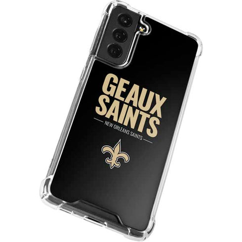 NFL New Orleans Saints Team Motto Galaxy S21 FE Clear Case