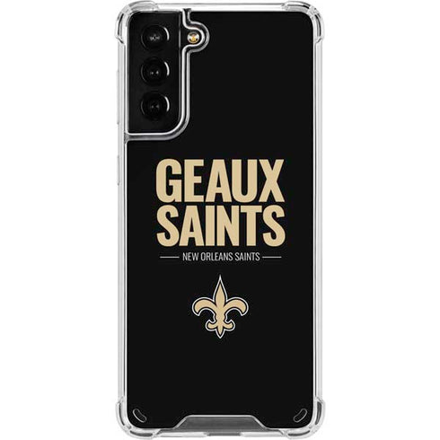 NFL New Orleans Saints Team Motto Galaxy S21 Plus 5G Clear Case