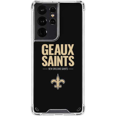 NFL New Orleans Saints Team Motto Galaxy S21 Ultra 5G Clear Case