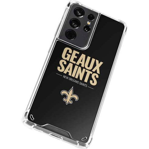NFL New Orleans Saints Team Motto Galaxy S21 Ultra 5G Clear Case