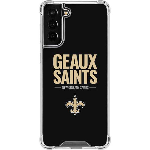 NFL New Orleans Saints Team Motto Galaxy S22 Plus Clear Case