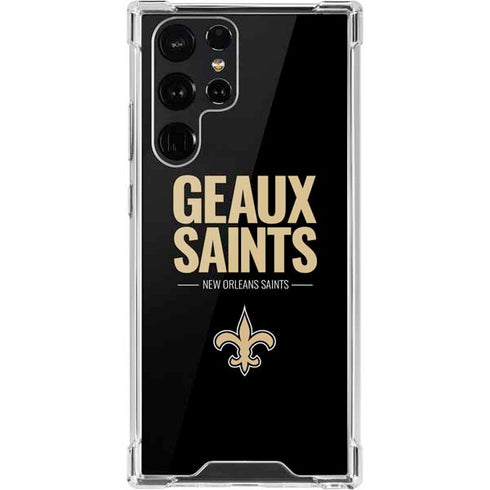 NFL New Orleans Saints Team Motto Galaxy S22 Ultra Clear Case