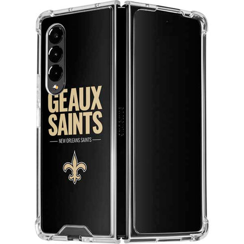 NFL New Orleans Saints Team Motto Galaxy Z Fold4 5G Clear Case