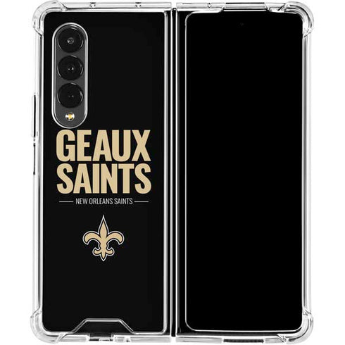 NFL New Orleans Saints Team Motto Galaxy Z Fold4 5G Clear Case