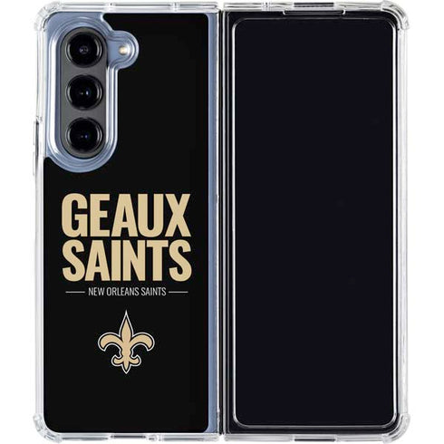 NFL New Orleans Saints Team Motto Galaxy Z Fold5 5G Clear Case