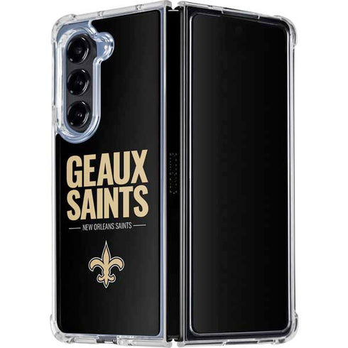 NFL New Orleans Saints Team Motto Galaxy Z Fold5 5G Clear Case