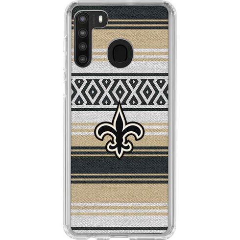 NFL New Orleans Saints Trailblazer Galaxy A21 Clear Case