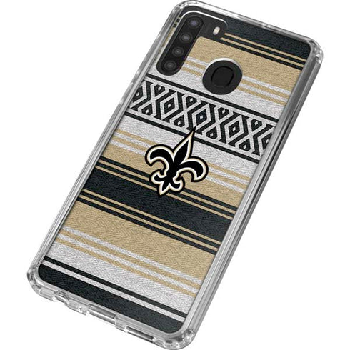 NFL New Orleans Saints Trailblazer Galaxy A21 Clear Case
