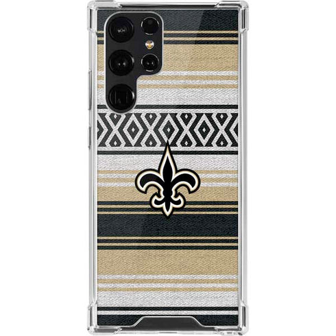NFL New Orleans Saints Trailblazer Galaxy S22 Ultra Clear Case