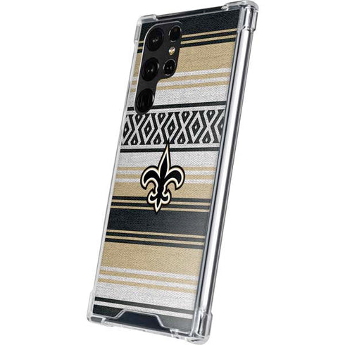 NFL New Orleans Saints Trailblazer Galaxy S22 Ultra Clear Case