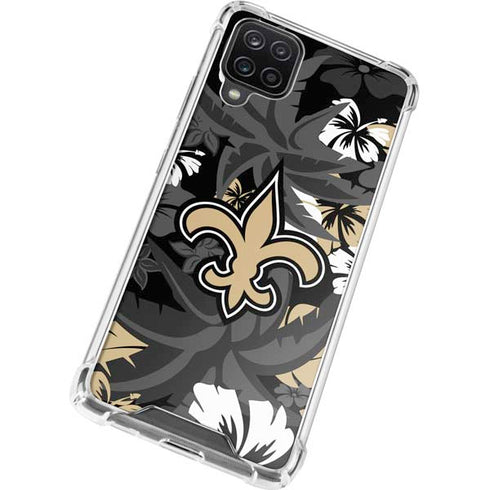 NFL New Orleans Saints Tropical Print Galaxy A12 Clear Case