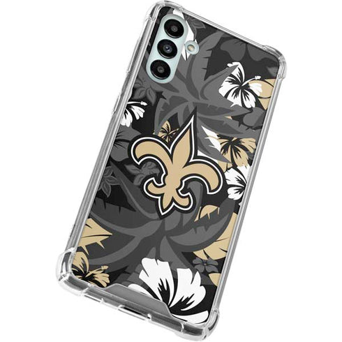 NFL New Orleans Saints Tropical Print Galaxy A13 5G Clear Case