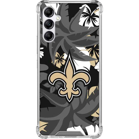 NFL New Orleans Saints Tropical Print Galaxy A15 5G Clear Case