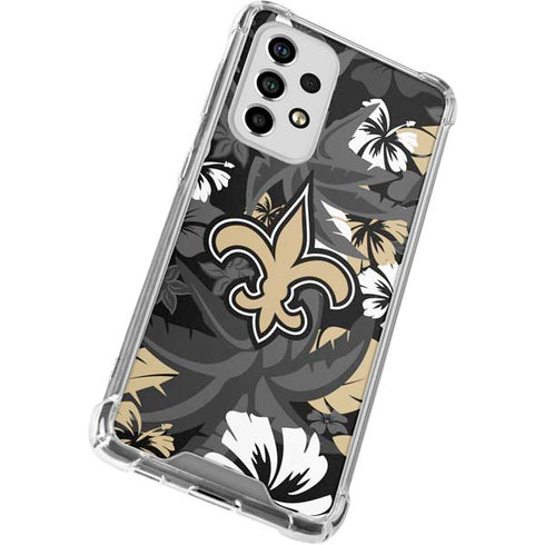 NFL New Orleans Saints Tropical Print Galaxy A53 5G Clear Case