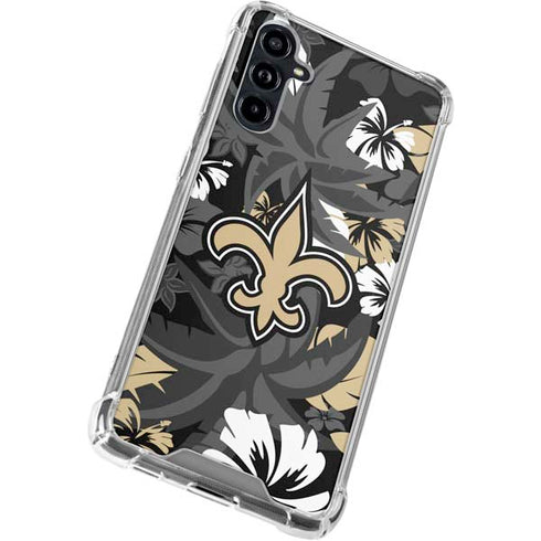 NFL New Orleans Saints Tropical Print Galaxy A54 5G Clear Case