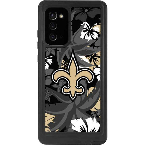 NFL New Orleans Saints Tropical Print Galaxy Note20 5G Waterproof Case