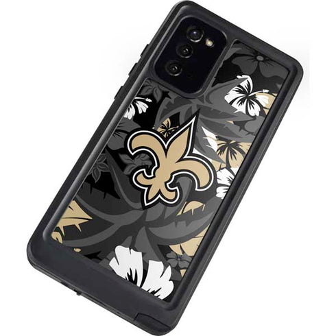 NFL New Orleans Saints Tropical Print Galaxy Note20 5G Waterproof Case