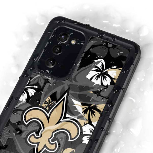 NFL New Orleans Saints Tropical Print Galaxy Note20 5G Waterproof Case