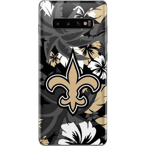 NFL New Orleans Saints Tropical Print Galaxy S10 Plus Skin