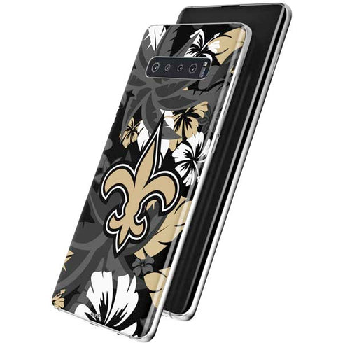 NFL New Orleans Saints Tropical Print Galaxy S10 Skin