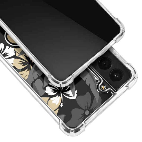 NFL New Orleans Saints Tropical Print Galaxy S22 Plus Clear Case