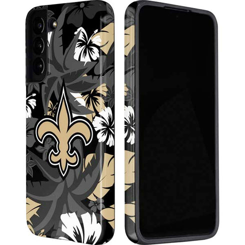 NFL New Orleans Saints Tropical Print Galaxy S22 Pro Case