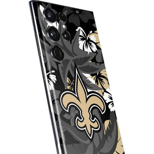 NFL New Orleans Saints Tropical Print Galaxy S22 Ultra Skin
