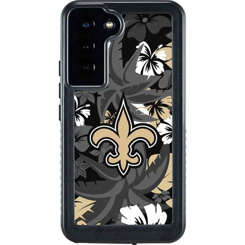 NFL New Orleans Saints Tropical Print Galaxy S23 Plus Waterproof Case