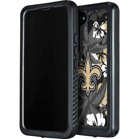 NFL New Orleans Saints Tropical Print Galaxy S23 Plus Waterproof Case