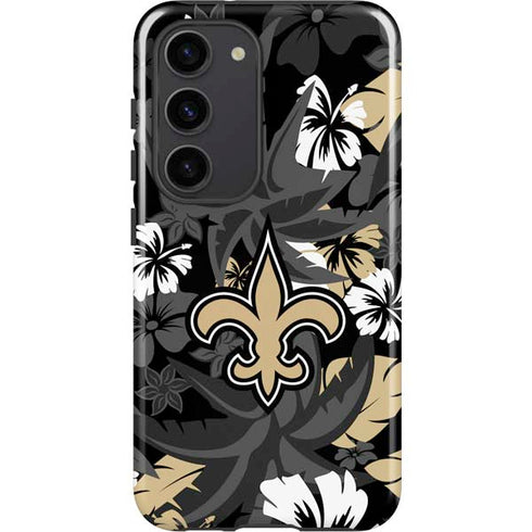 NFL New Orleans Saints Tropical Print Galaxy S23 Pro Case
