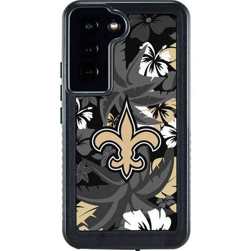 NFL New Orleans Saints Tropical Print Galaxy S23 Waterproof Case