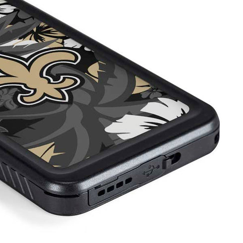 NFL New Orleans Saints Tropical Print Galaxy S23 Waterproof Case
