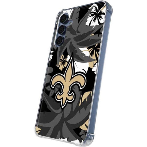 NFL New Orleans Saints Tropical Print Galaxy S24 Clear Case