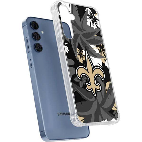 NFL New Orleans Saints Tropical Print Galaxy S24 Clear Case