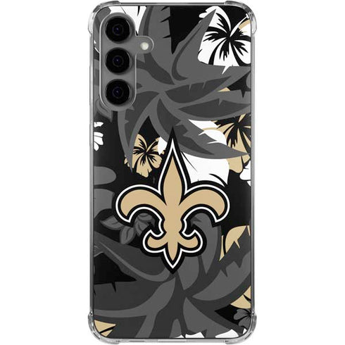 NFL New Orleans Saints Tropical Print Galaxy S24 Plus Clear Case