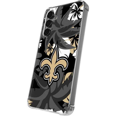 NFL New Orleans Saints Tropical Print Galaxy S24 Plus Clear Case