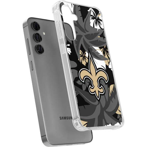 NFL New Orleans Saints Tropical Print Galaxy S24 Plus Clear Case