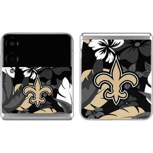 NFL New Orleans Saints Tropical Print Galaxy Z Flip4 5G Skin