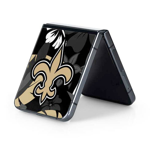 NFL New Orleans Saints Tropical Print Galaxy Z Flip5 5G Skin